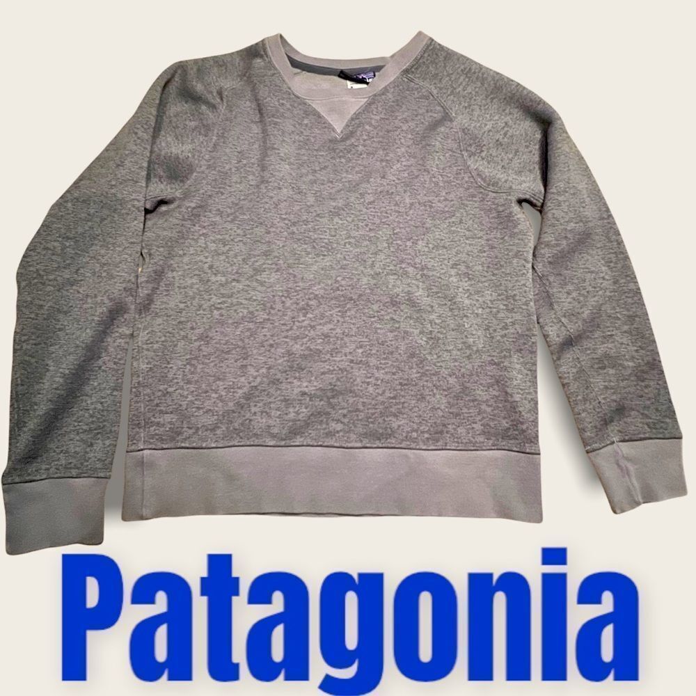 Men’s Pullover Patagonia Heather Grey Sweater Small Tight Knit LS